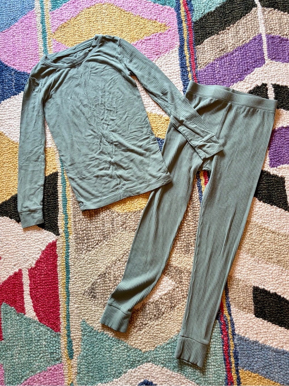 Little Sleepies Ribbed Sage 2pc Pajamas - 5/6
